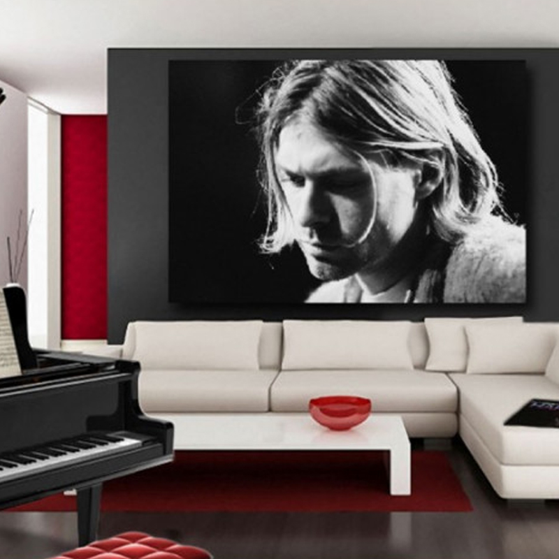 Πίνακας σε καμβά με Μουσική Curt Kobain playing his guitar